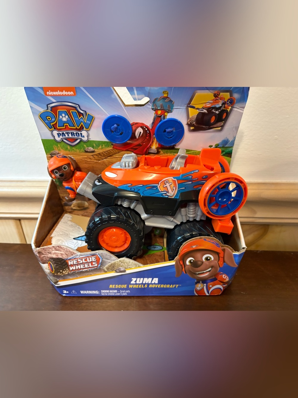 Paw Patrol Zuma Rescue Wheels Hovercraft Vehicle - Orange & Blue